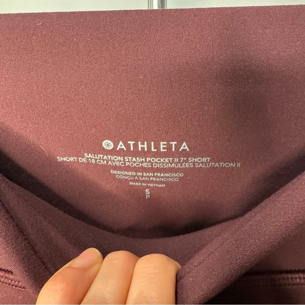 Athleta Women's Salutation Stash Pocket II  7” Biker Shorts Purple - Size Small - Picture 2 of 6